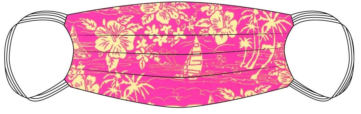 Pink Hawaiian Print Face Mask